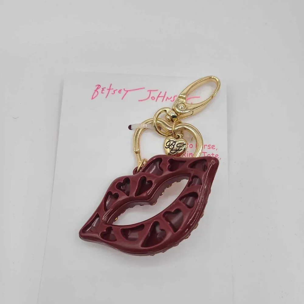 Betsey Johnson Lips Bag Charm Key Fob NWT!  NEW!